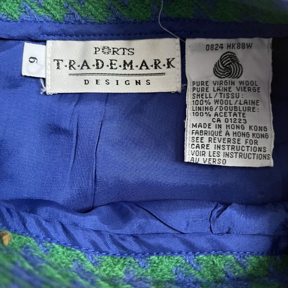 VINTAGE BLUE & GREEN SKIRT - Picture 3 of 4